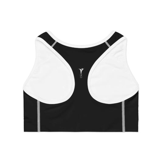 Capricorn Black Sports Bra (AOP) Printify