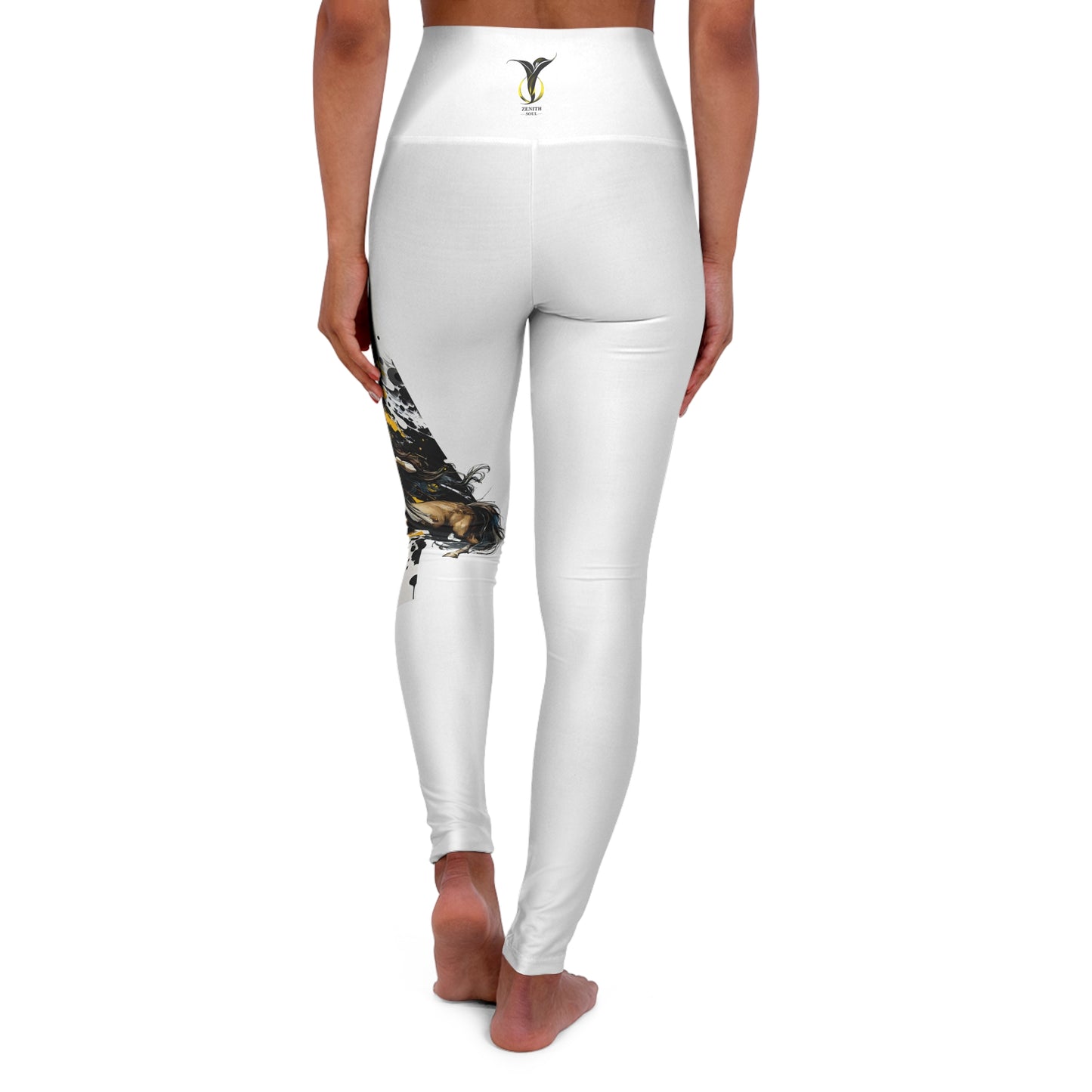 Sagittarius White High Waisted Yoga Leggings (AOP)