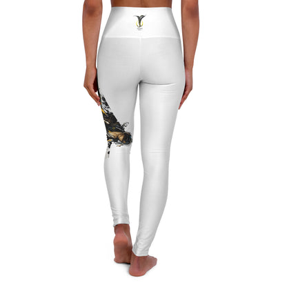 Sagittarius White High Waisted Yoga Leggings (AOP)