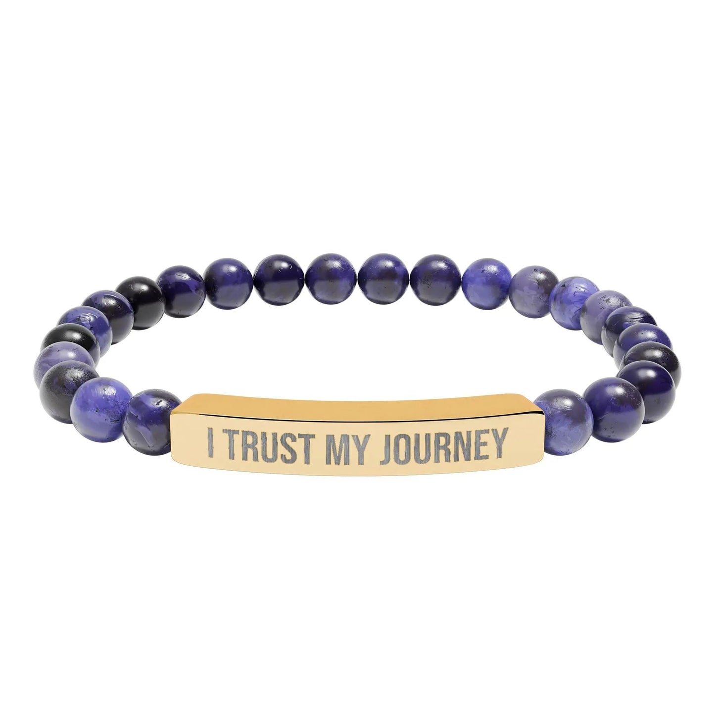 I trust my Journey Natural Stone Stretch Bar Bracelet (Engraving) Printify