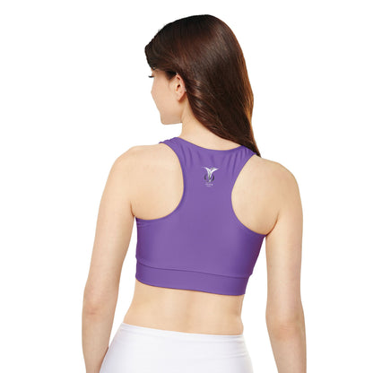 Sagittarius Lilac Fully Lined, Padded Sports Bra (AOP)