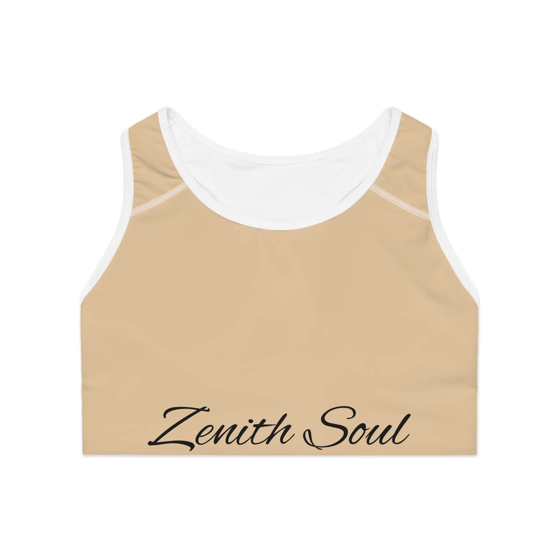 Tranquil Space Tan Sports Bra (AOP) Printify
