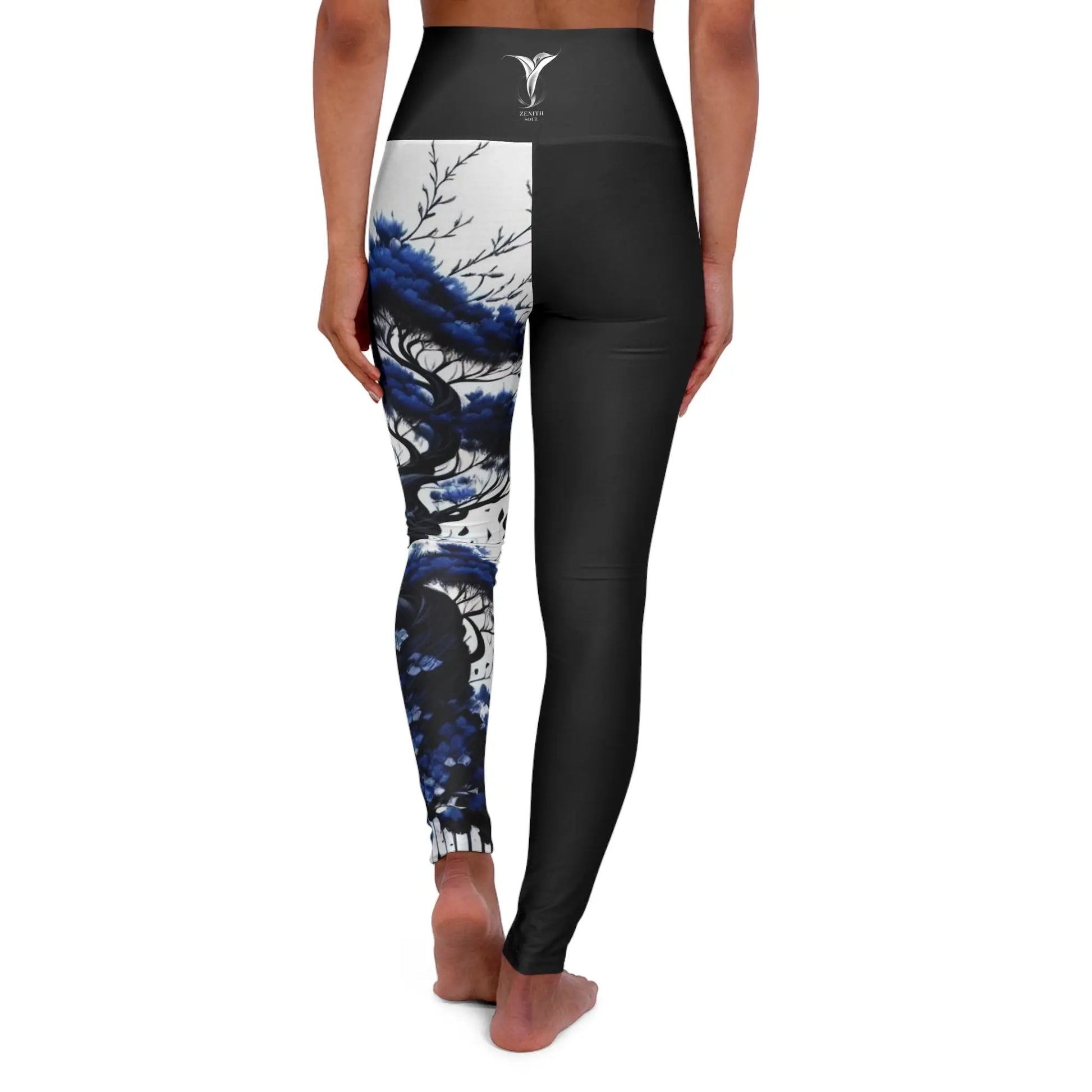 3rd Eye Chakra Tree Black High Waisted Yoga Leggings (AOP) Printify