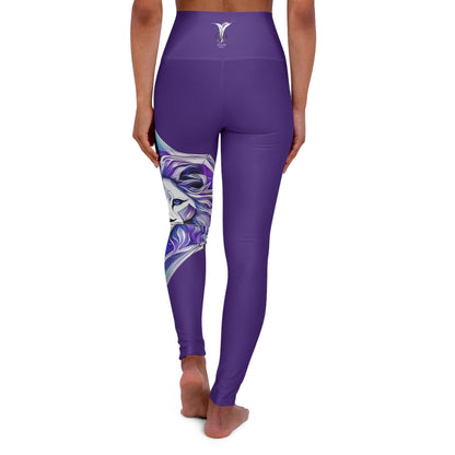 Leo Purple High Waisted Yoga Leggings (AOP)