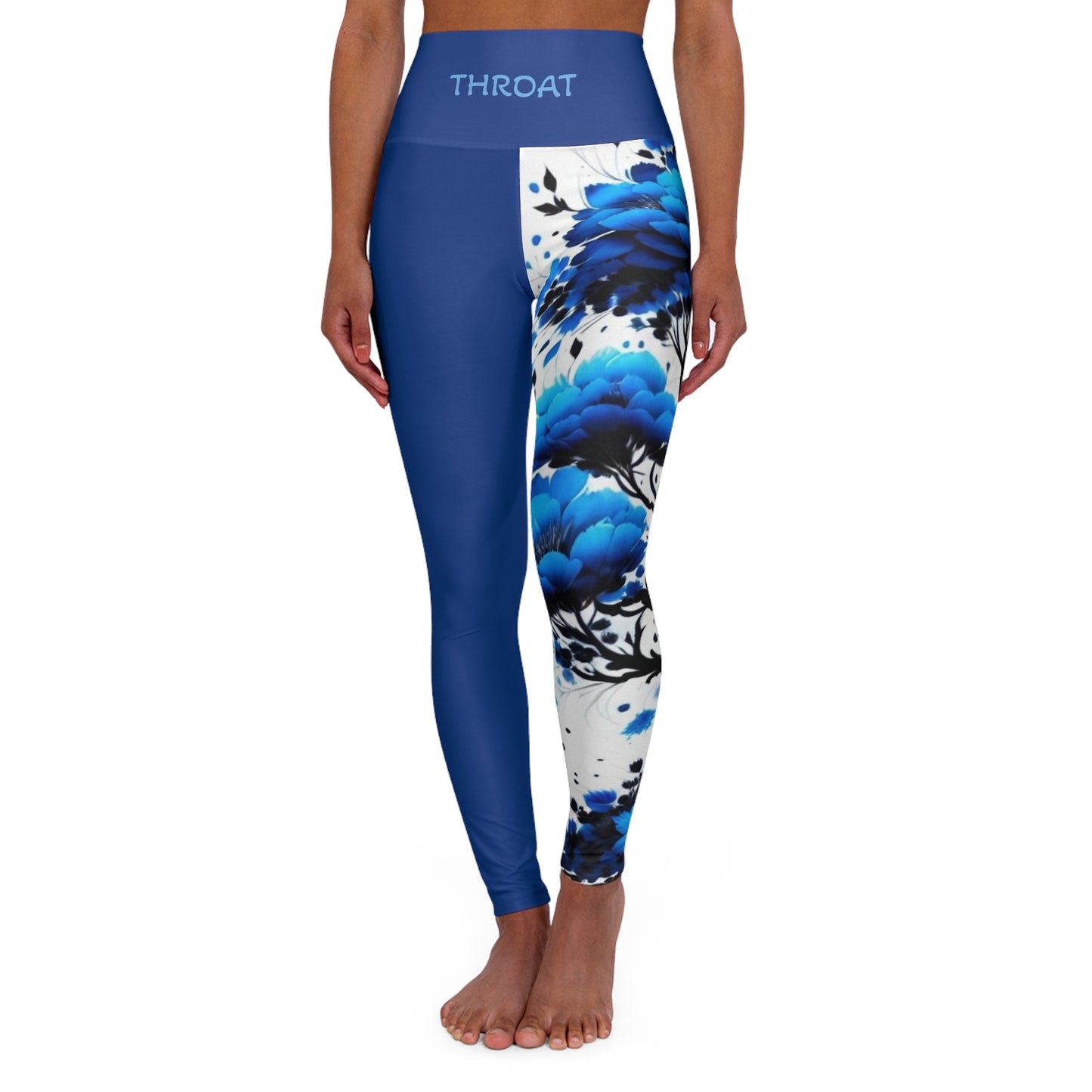 Throat Chakra Tree Blue High Waisted Yoga Leggings (AOP)