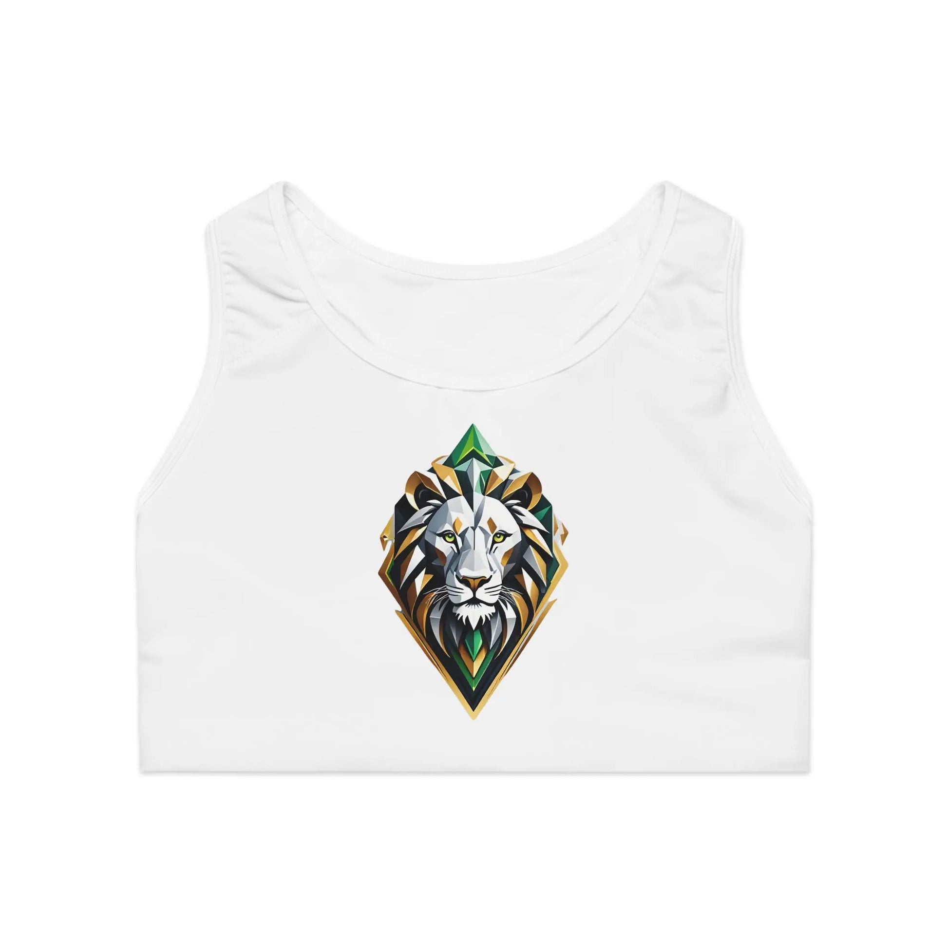 Leo White Sports Bra (AOP) Printify