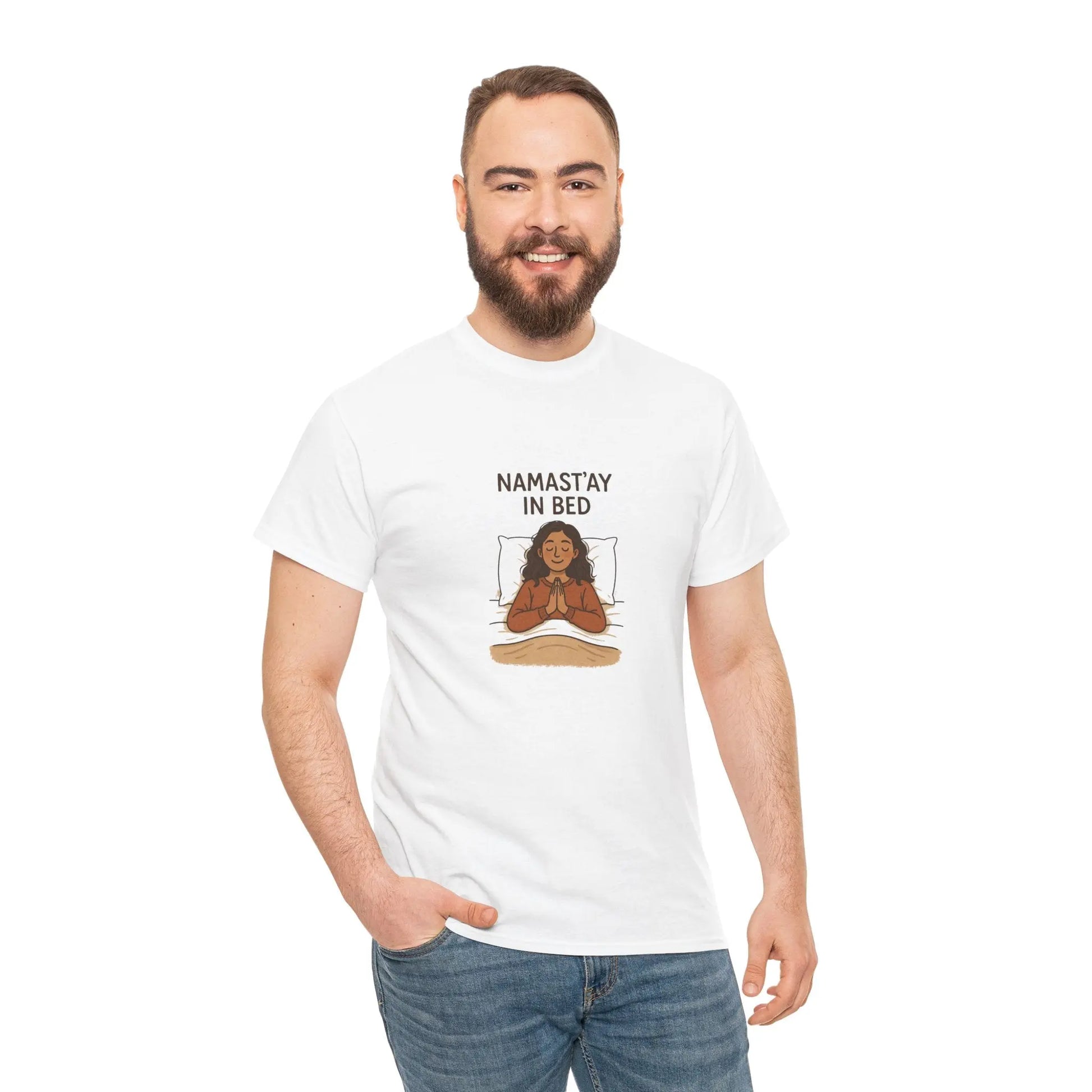 Namast'ay in Bed T-Shirt Printify