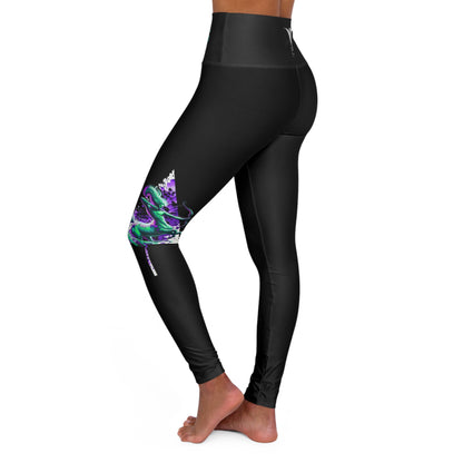 Sagittarius Black High Waisted Yoga Leggings (AOP)