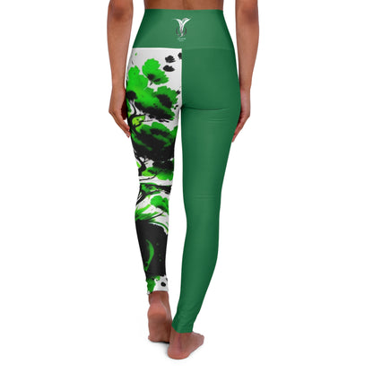 Heart Chakra Tree Green High Waisted Yoga Leggings (AOP)