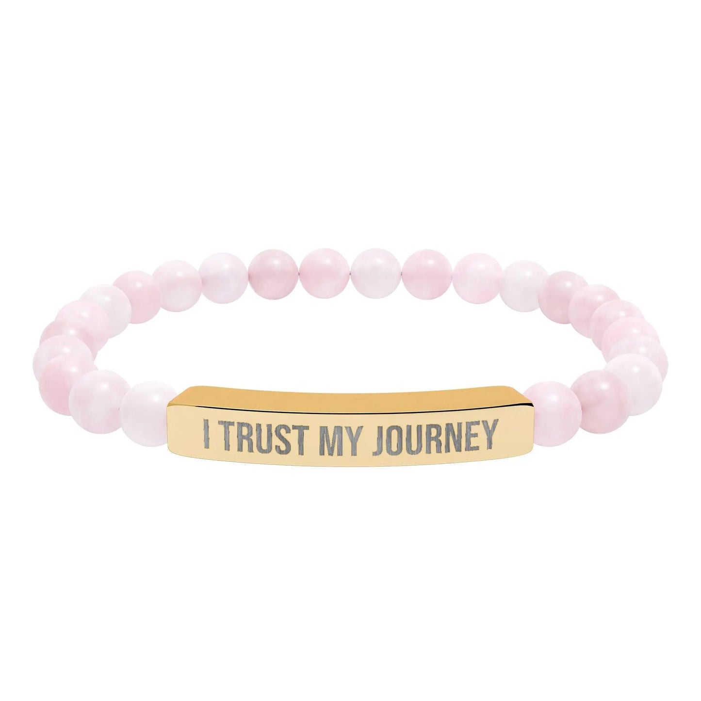 I trust my Journey Natural Stone Stretch Bar Bracelet (Engraving) Printify