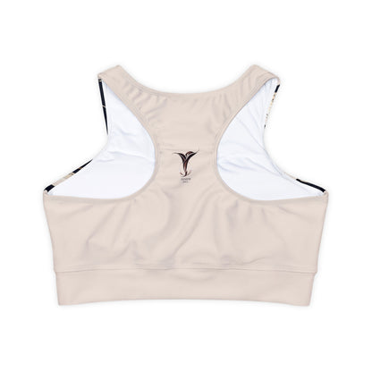 Sandflower Fully Lined, Padded Sports Bra (AOP)