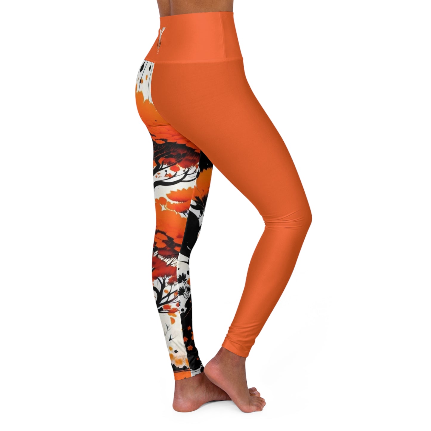 Sacral Chakra Tree Orange High Waisted Yoga Leggings (AOP)