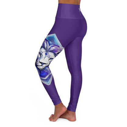 Leo Purple High Waisted Yoga Leggings (AOP)