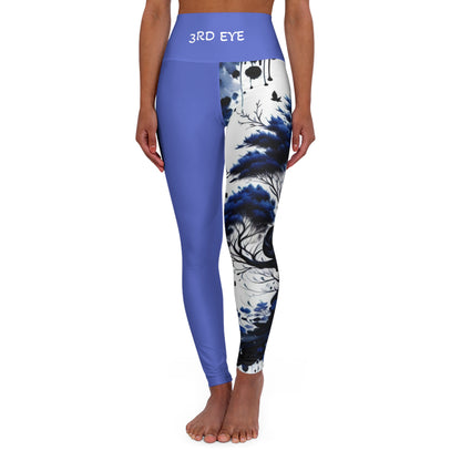 3rd Eye Chakra Tree Blue High Waisted Yoga Leggings (AOP)