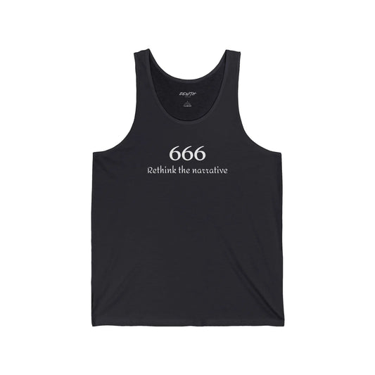 666- Rethink the Narrative Jersey Tank Printify