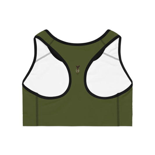 Taurus Army Green Sports Bra (AOP) Printify