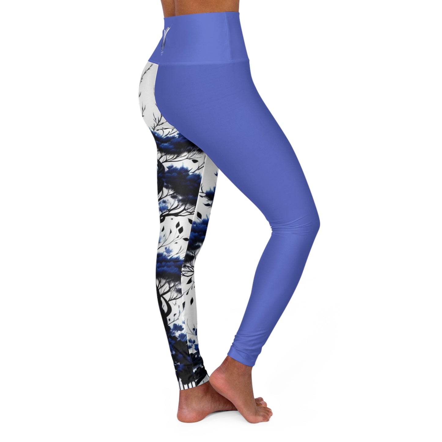 3rd Eye Chakra Tree Blue High Waisted Yoga Leggings (AOP)