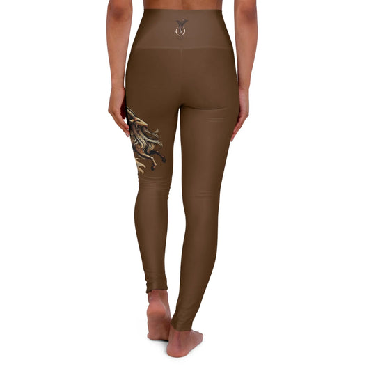 Capricorn Brown High Waisted Yoga Leggings (AOP) Printify