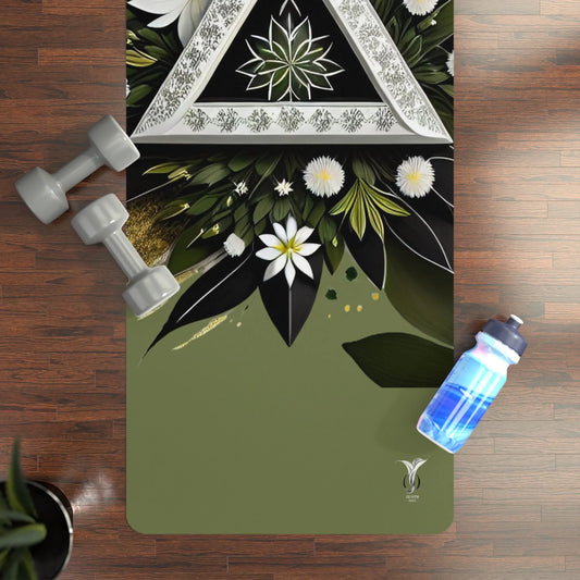 Tri Flora Yoga Mat Printify