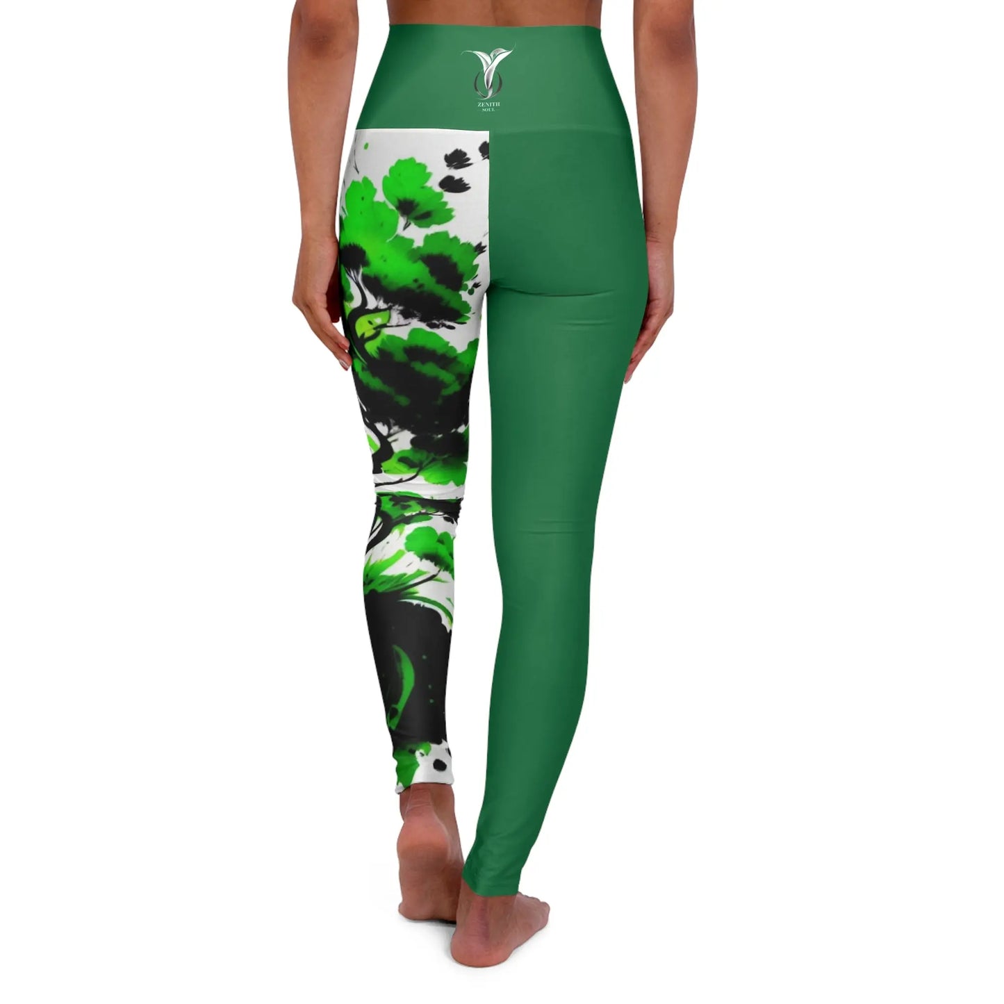 Heart Chakra Tree Green High Waisted Yoga Leggings (AOP) Printify