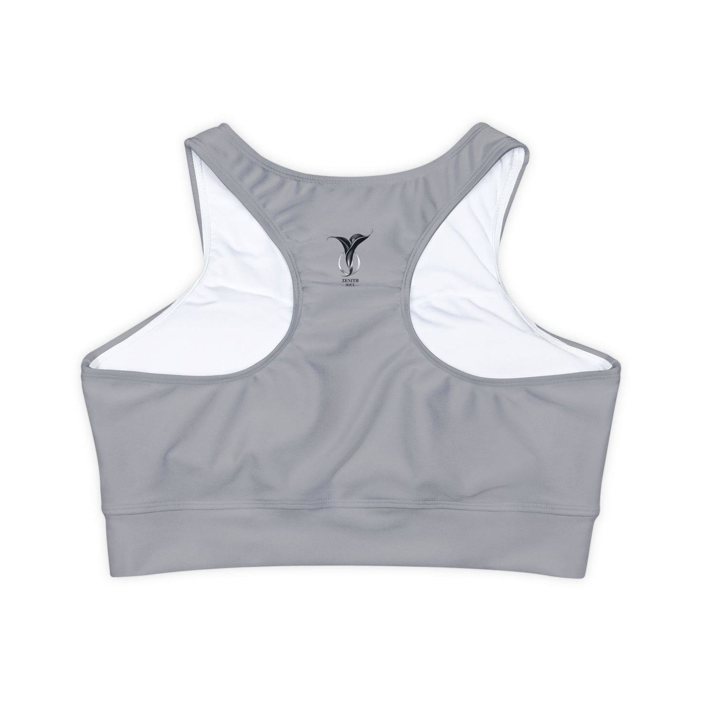 Pisces Gray Fully Lined, Padded Sports Bra (AOP)