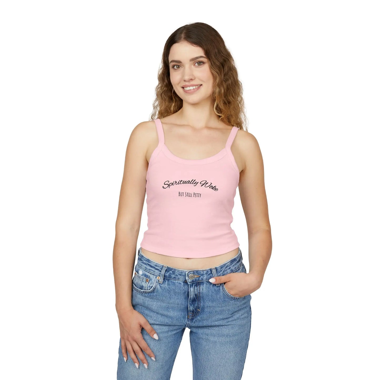 Spiritually Woke Spaghetti Strap Tank Top Printify