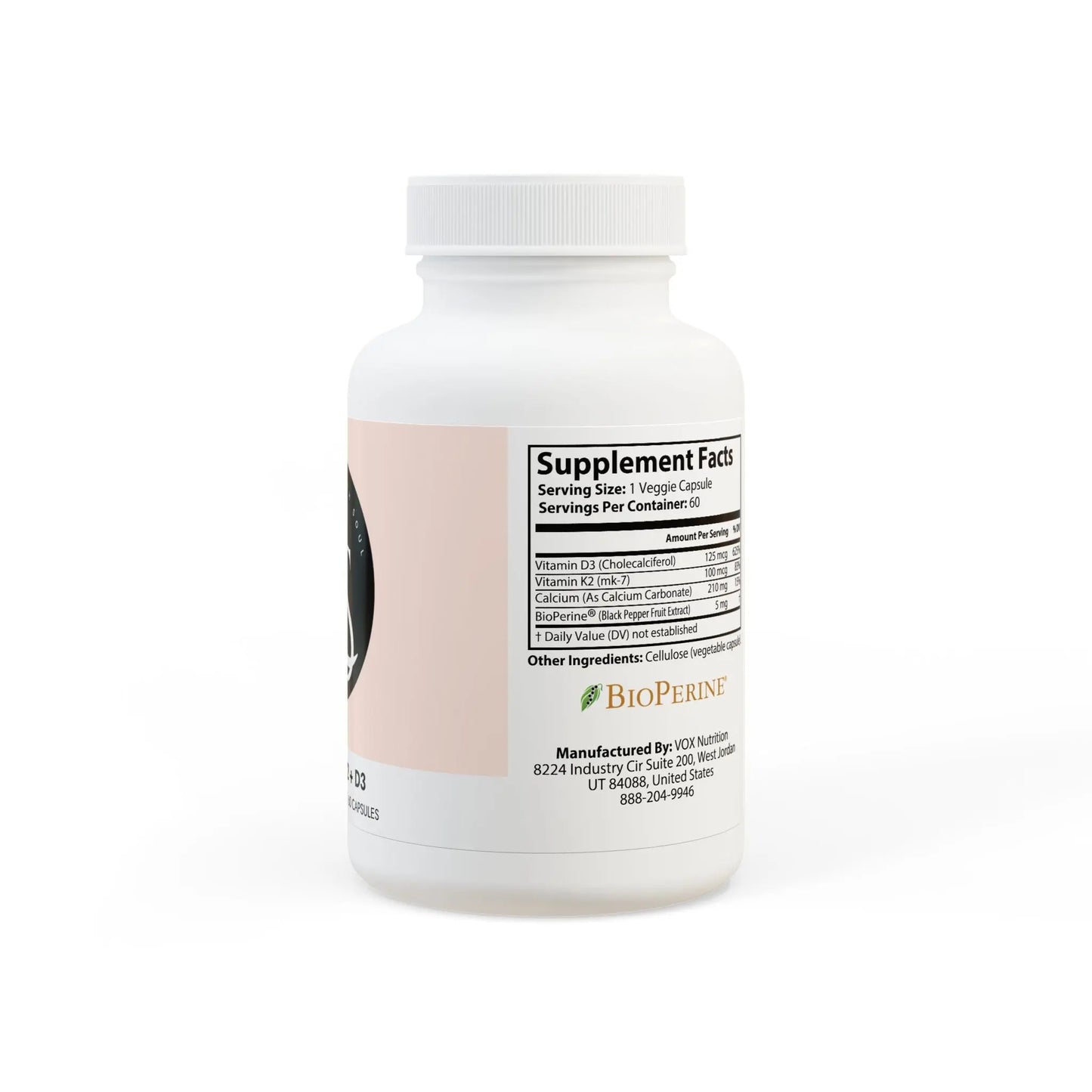 Vitamin K2 + D3 Supplement (60 Capsules) Printify