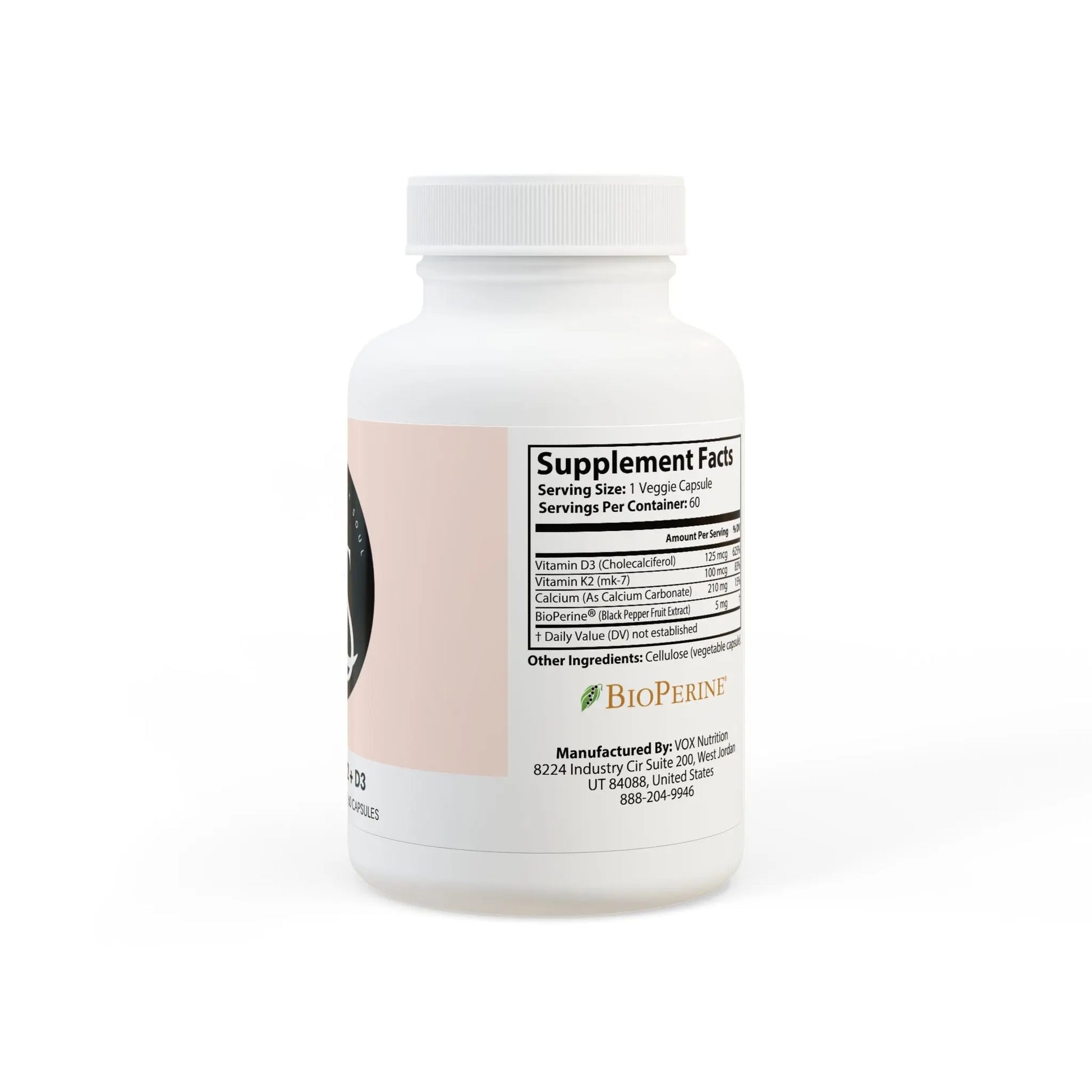 Vitamin K2 + D3 Supplement (60 Capsules) Printify