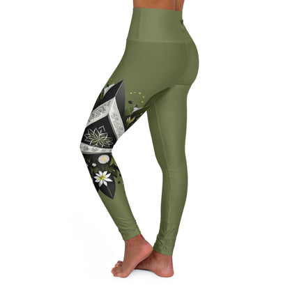 Tri-Flora High Waisted Yoga Leggings (AOP)