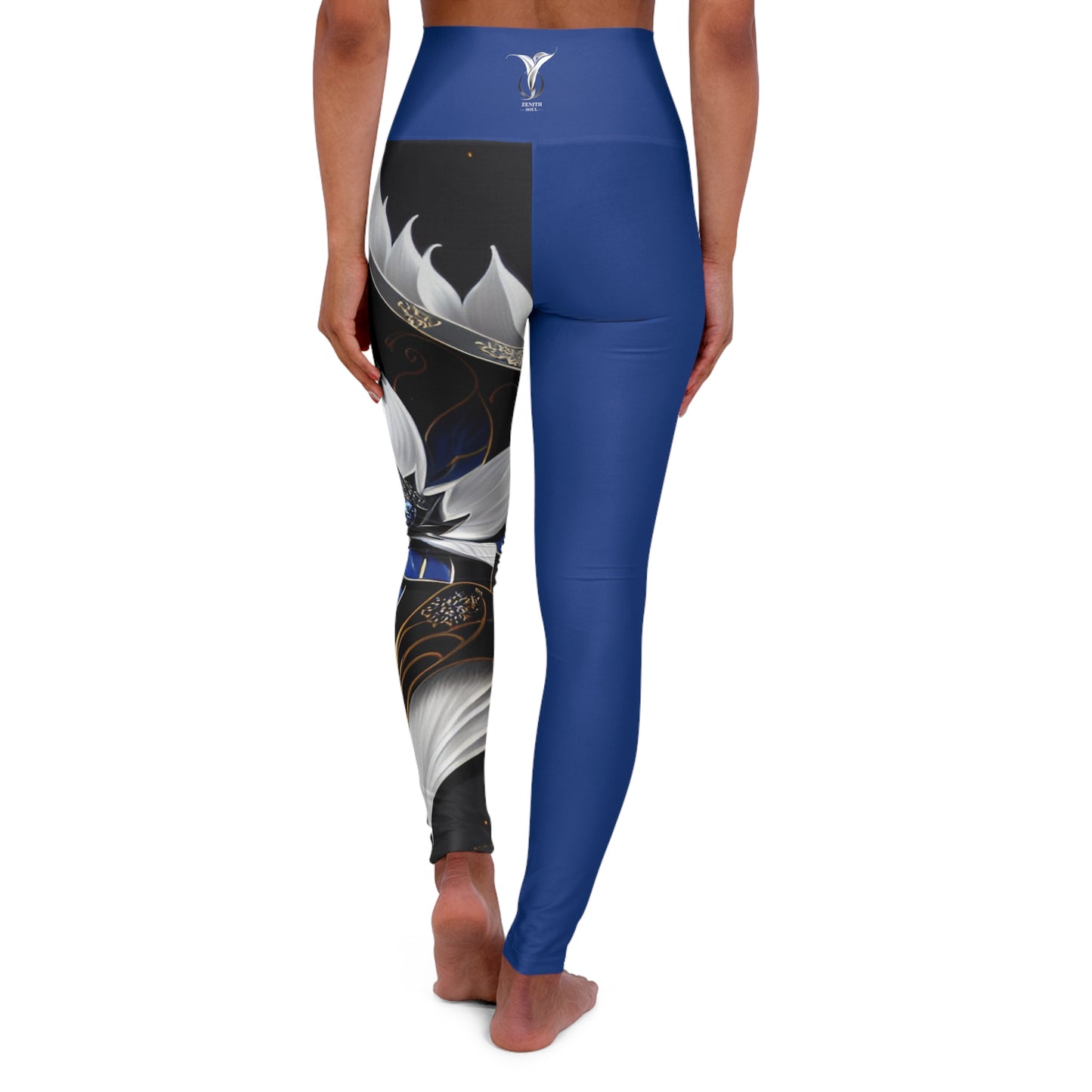 Divine Bloom (Blue) High Waisted Yoga Leggings (AOP)