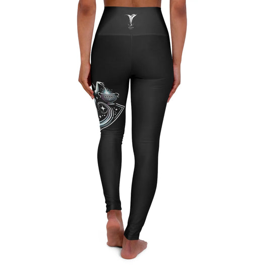 Aquarius Black High Waisted Yoga Leggings (AOP) Printify