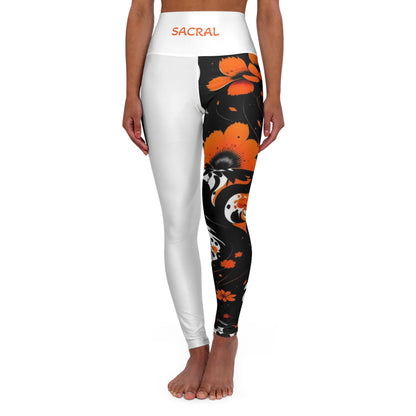 Sacral Chakra Tree Black High Waisted Yoga Leggings (AOP)