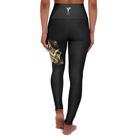 Gemini Black High Waisted Yoga Leggings (AOP) Printify