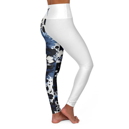 3rd Eye Chakra Flower White High Waisted Yoga Leggings (AOP)