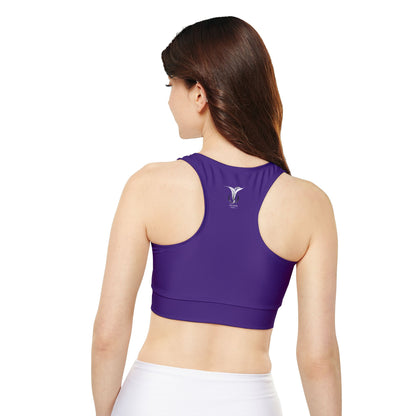 Leo Purple Fully Lined, Padded Sports Bra (AOP)