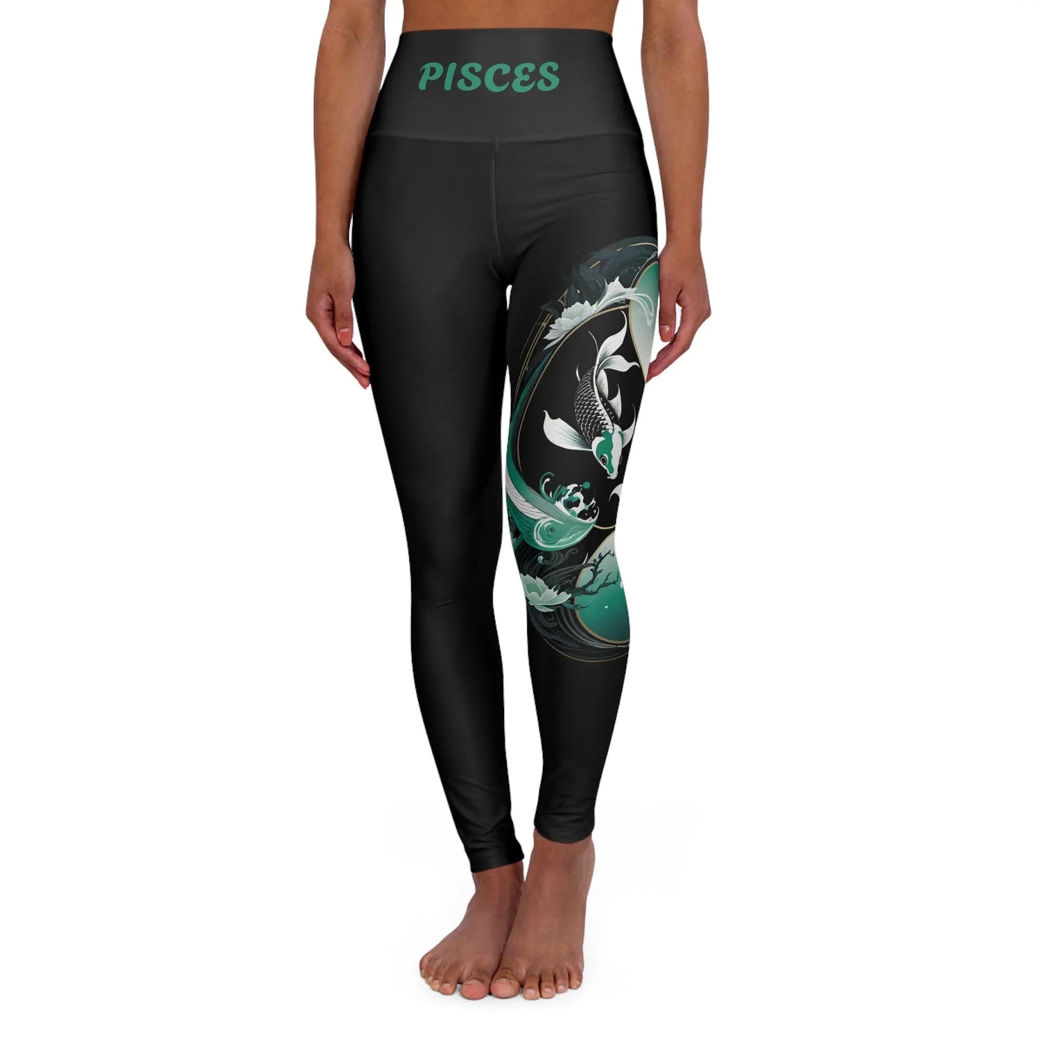 Pisces Black High Waisted Yoga Leggings (AOP) Printify