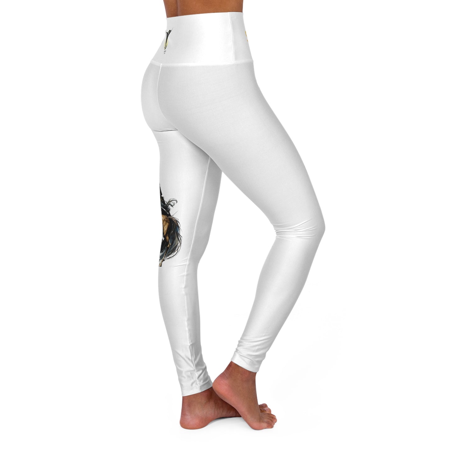 Sagittarius White High Waisted Yoga Leggings (AOP)