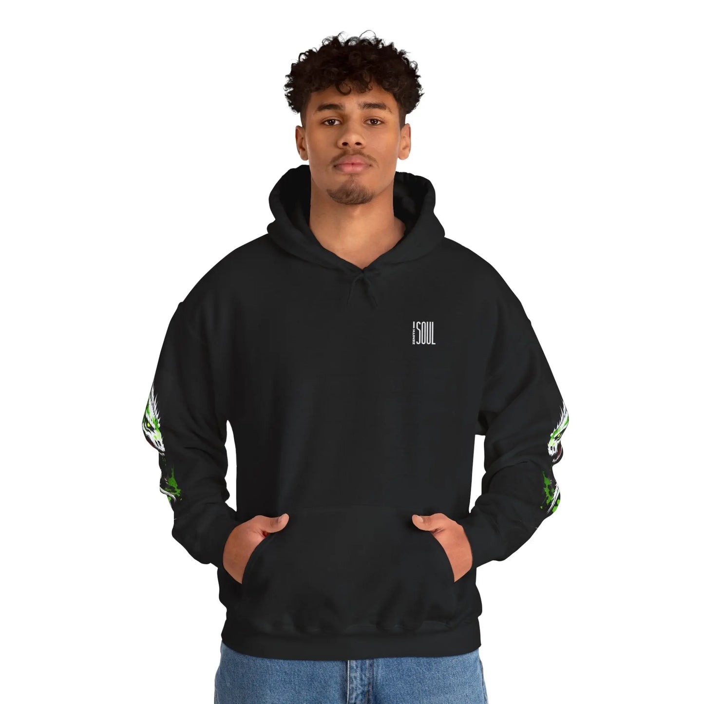 Green Dragon Hooded Sweatshirt Printify