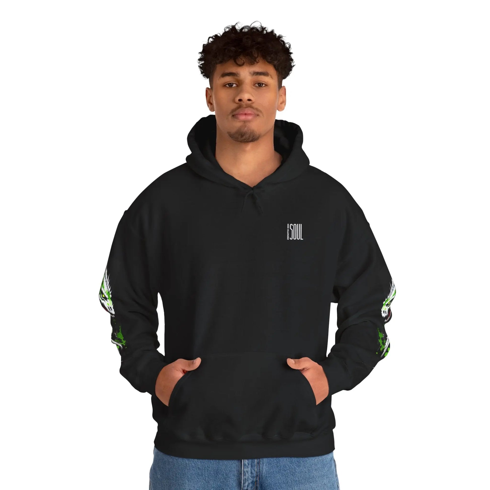 Green Dragon Hooded Sweatshirt Printify