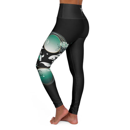 Pisces Black High Waisted Yoga Leggings (AOP)