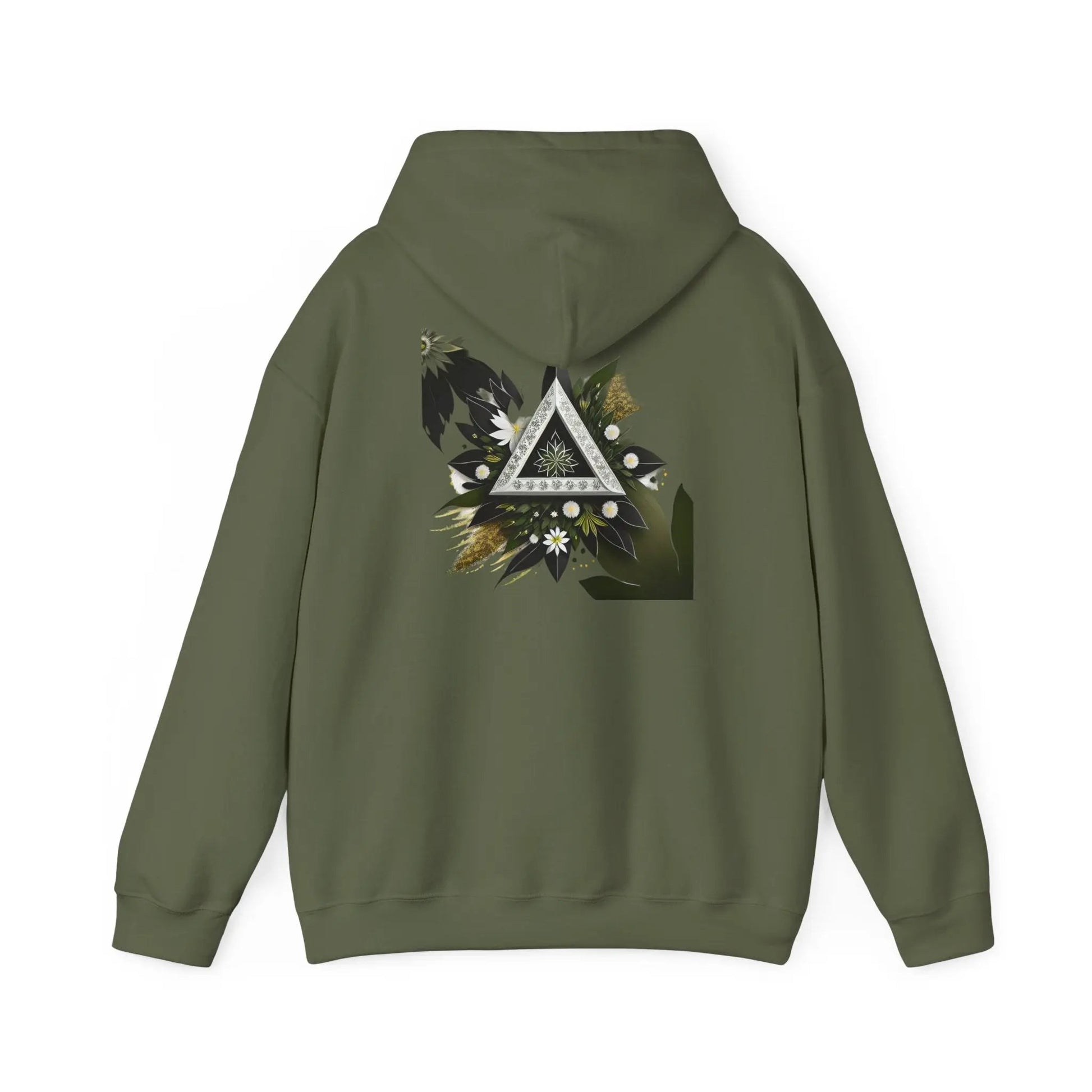 Tri Flora Hooded Sweatshirt Printify