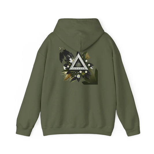 Tri Flora Hooded Sweatshirt Printify