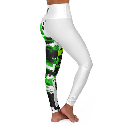 Heart Chakra Tree White High Waisted Yoga Leggings (AOP)