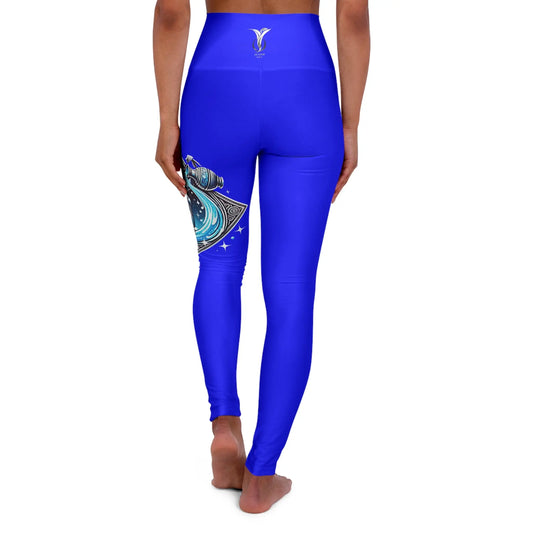 Aquarius Blue High Waisted Yoga Leggings (AOP) Printify