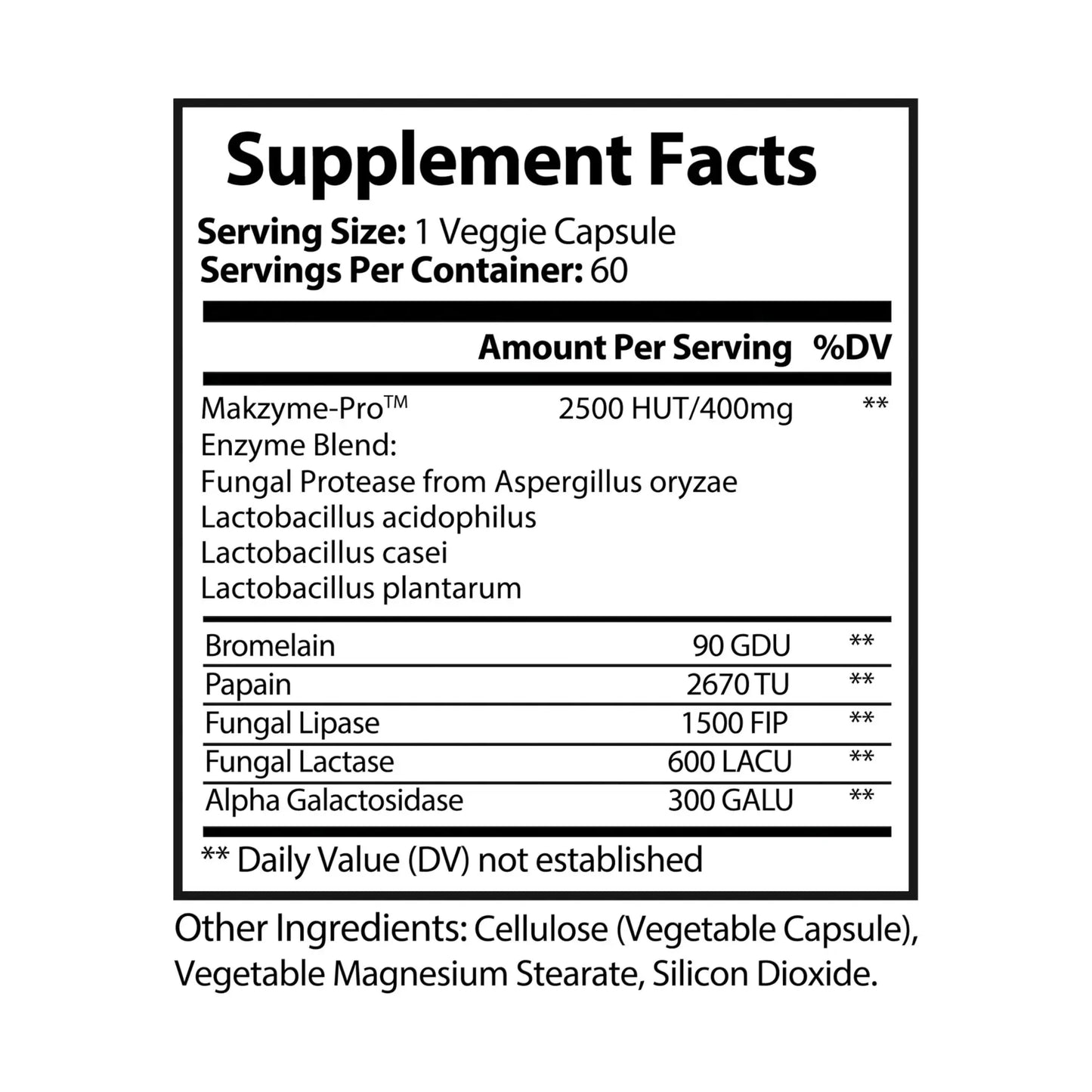 Digestive Enzyme Blend Supplement (60 Capsules) Printify