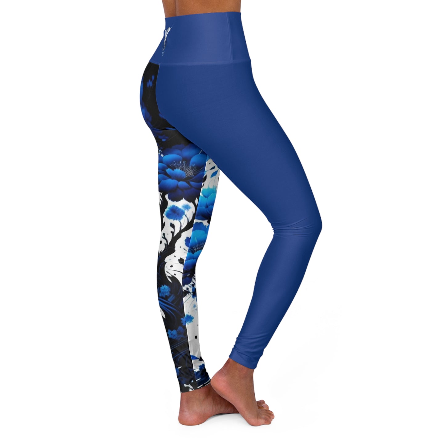 Throat Chakra Tree Blue High Waisted Yoga Leggings (AOP)