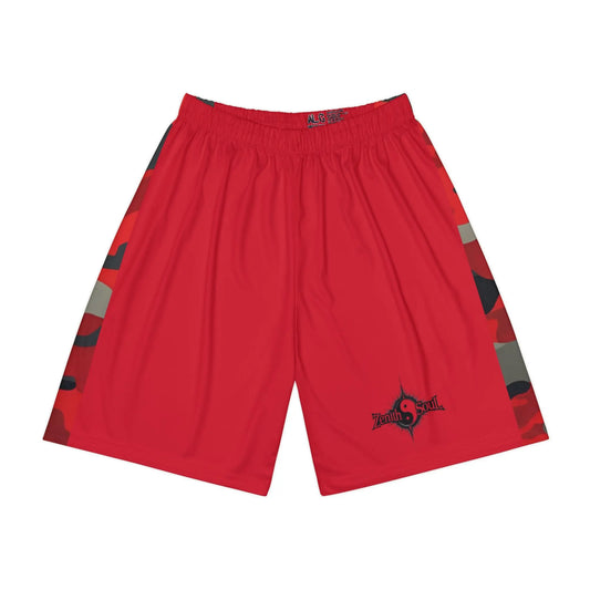 Camo Men’s Sports Shorts Red (AOP) - Zenith Soul LLC