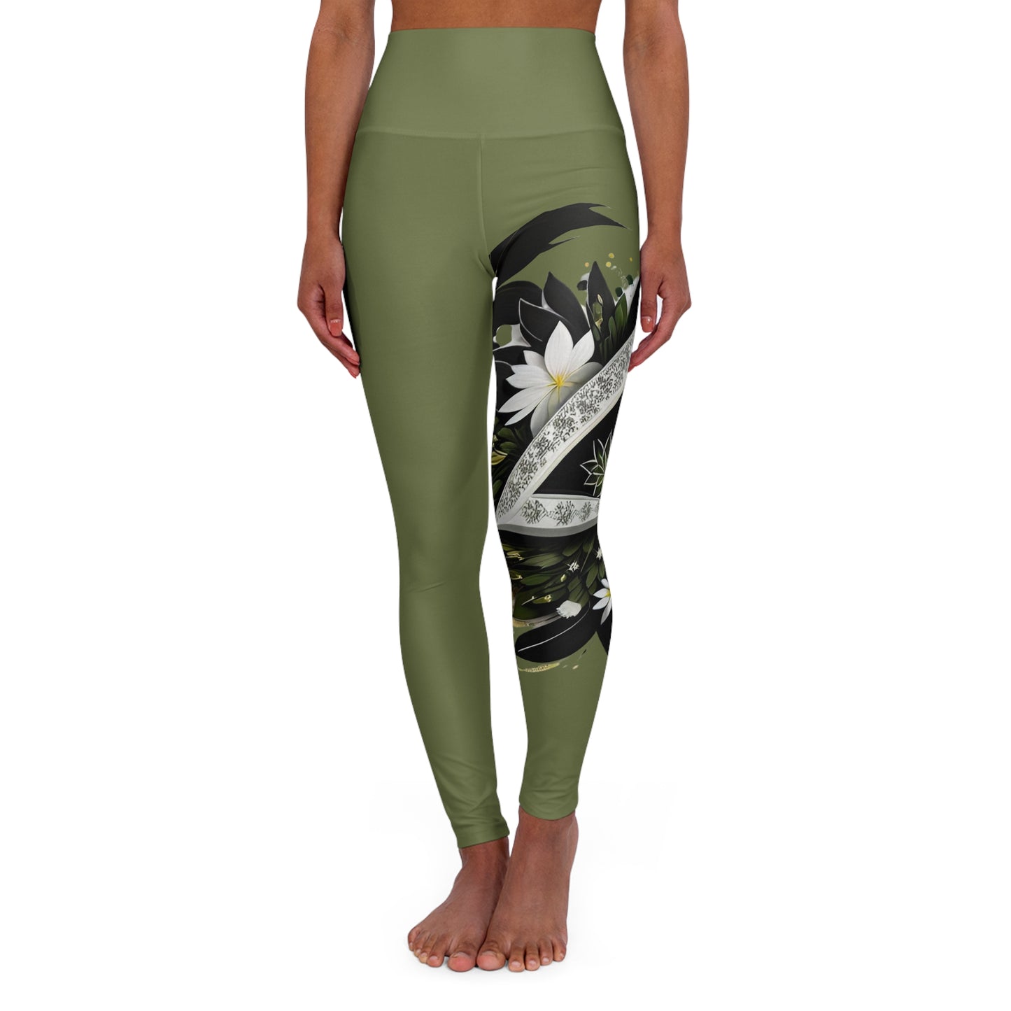 Tri-Flora High Waisted Yoga Leggings (AOP)