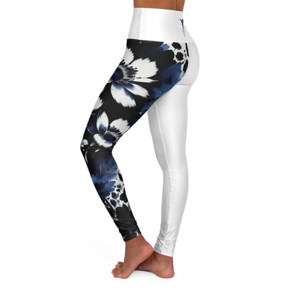 3rd Eye Chakra Flower White High Waisted Yoga Leggings (AOP)