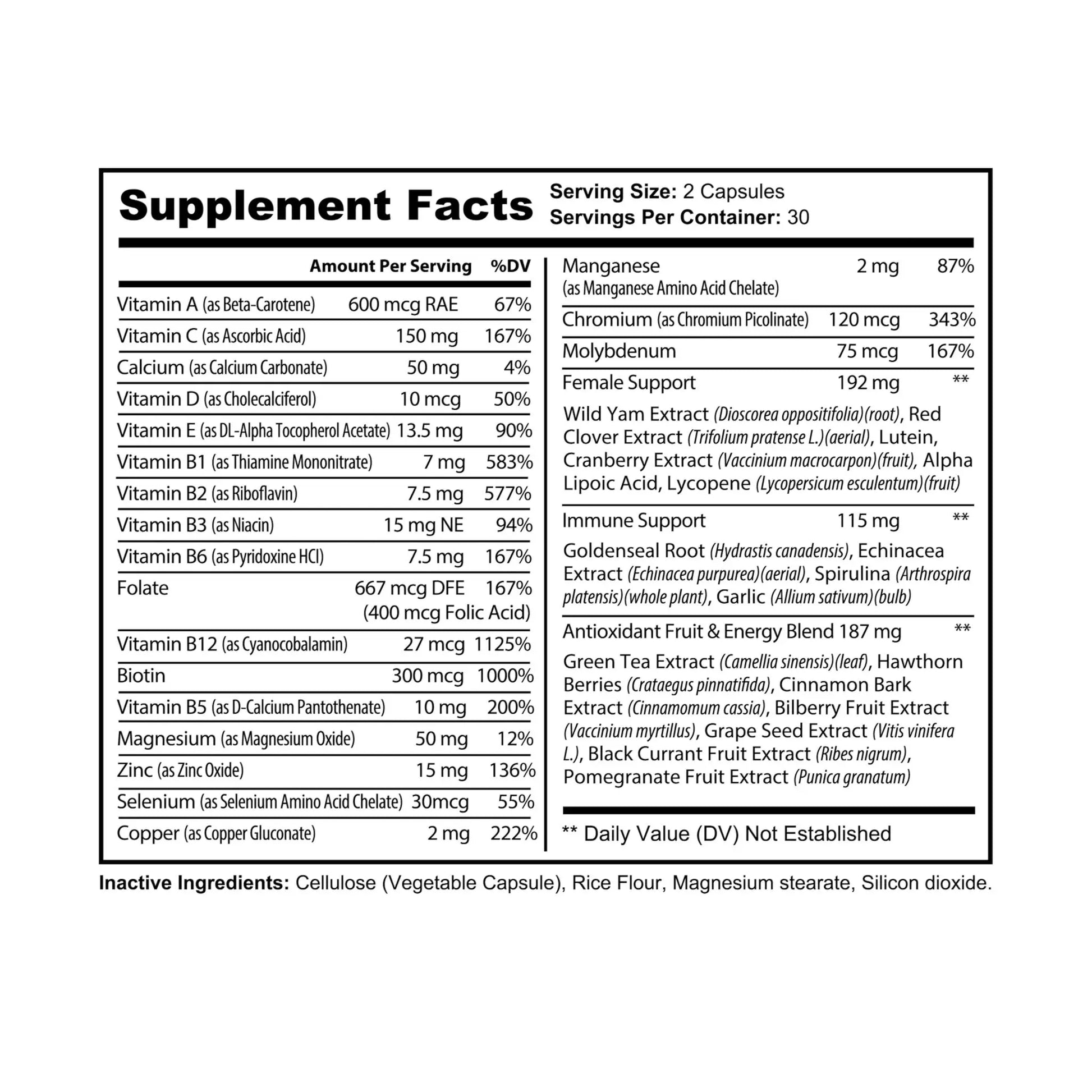 Multivitamin for Women Supplement (60 Capsules) Printify
